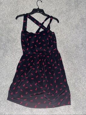 Everly Black Dress with Pink Horse Motif